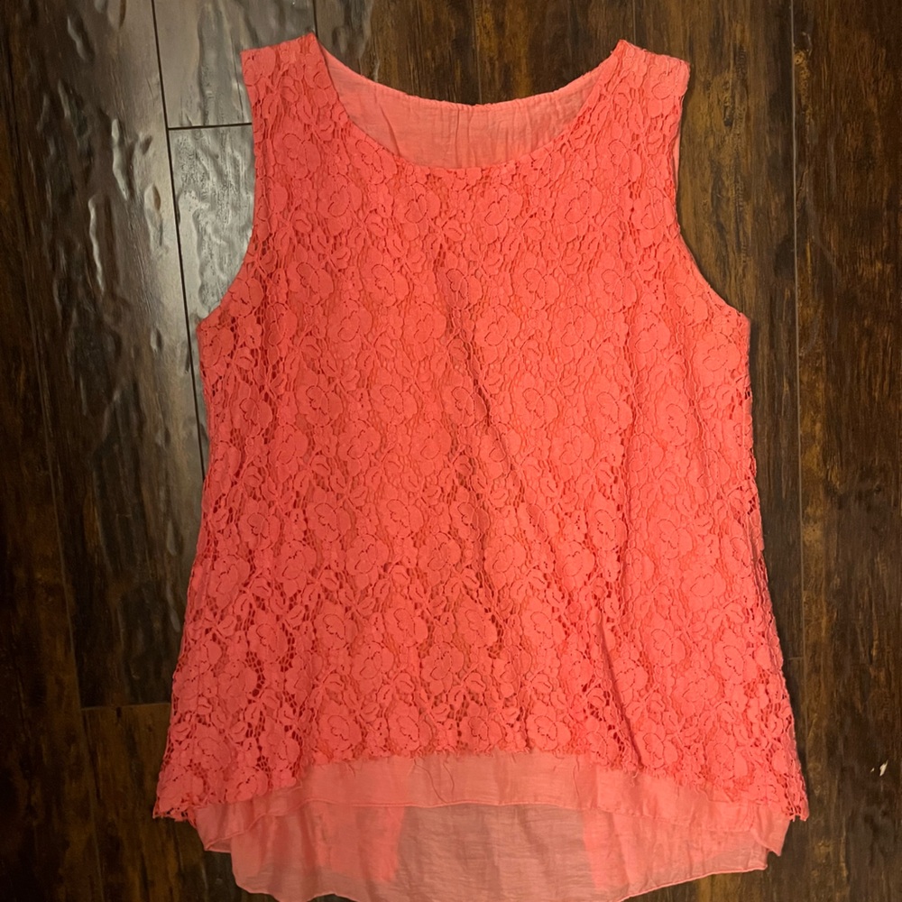 Coral Lace Tank